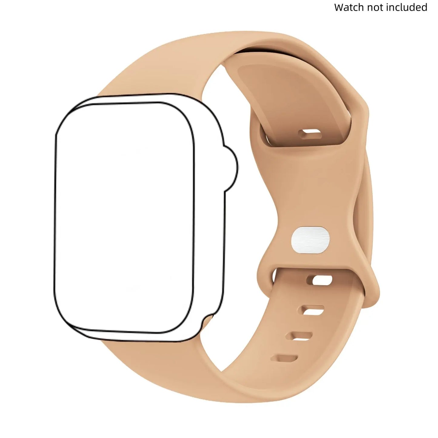 Adjustable Waterproof Silicone Watch Band (Band Only), Soft & Comfortable Wristband for Apple Watch, Smartwatch Accessories, Watch Straps