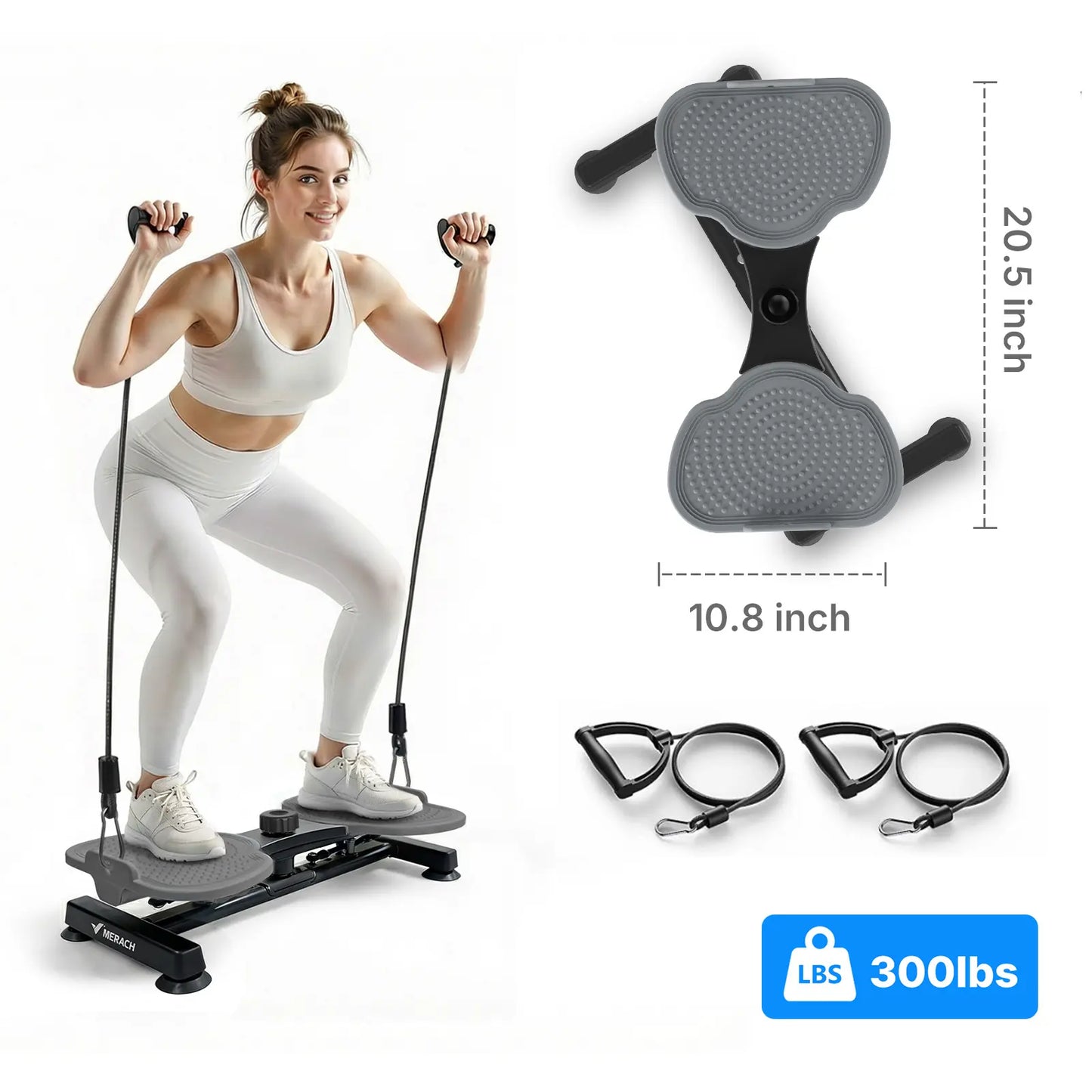 Merach Waist Twist Machine Toned Abs Waist Twister Can Stand with Feet Apart Double Non-Slip No Noise Use Exercise Equipment Abdominal Roller Workout