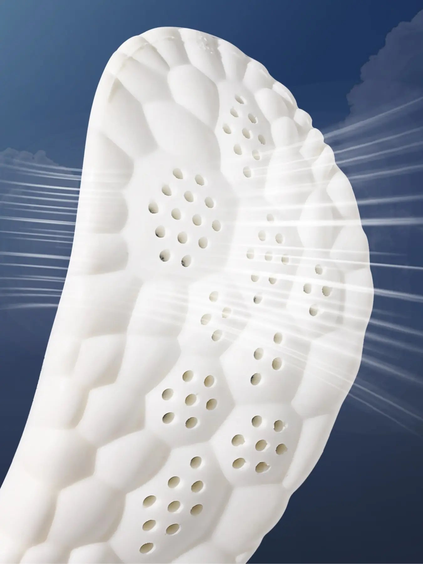 Highly Elastic Breathable Shoe Insoles, Shock-Absorbing Sports Insoles, Anti-Slip Comfortable Shoe Insoles for Men & Women